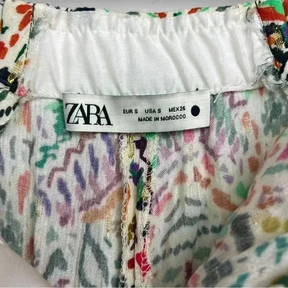 Zara Flared Print Pants Womens Size Small - Picture 5 of 13